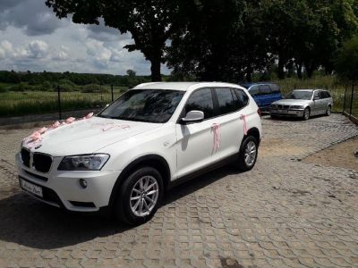 Samochód do ślubu - Olsztynek biały BMW X3 